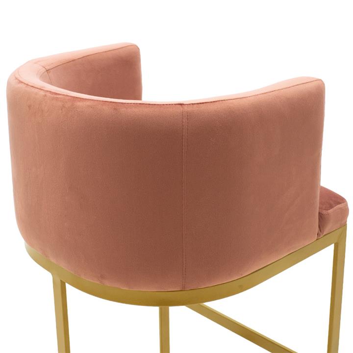 Bar stool Viv pakoworld rotten apple velvet - golden metal 54x50x95cm