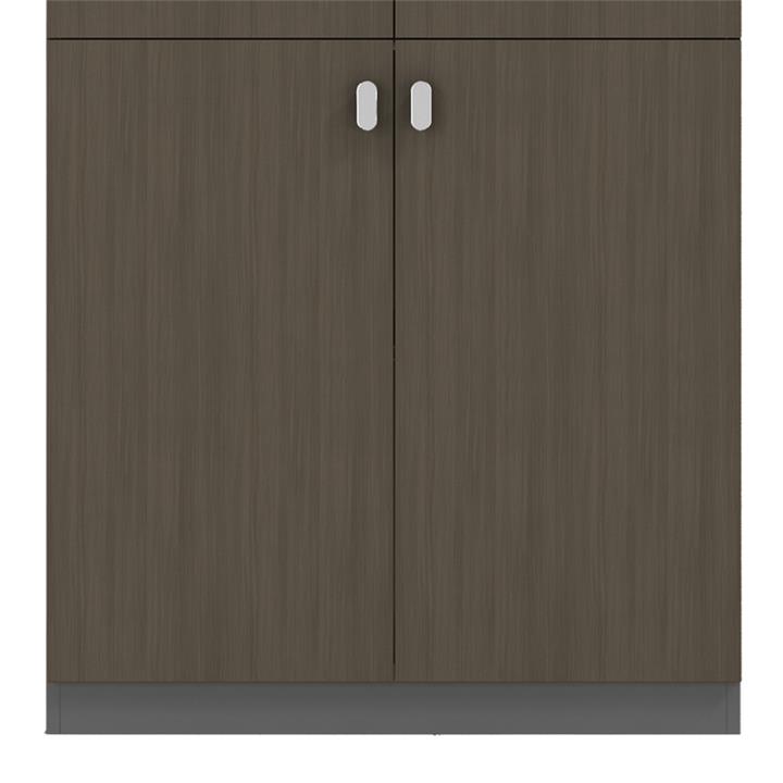 Office bookcase professional Denith pakoworld dark grey-walnut 80x40x200cm