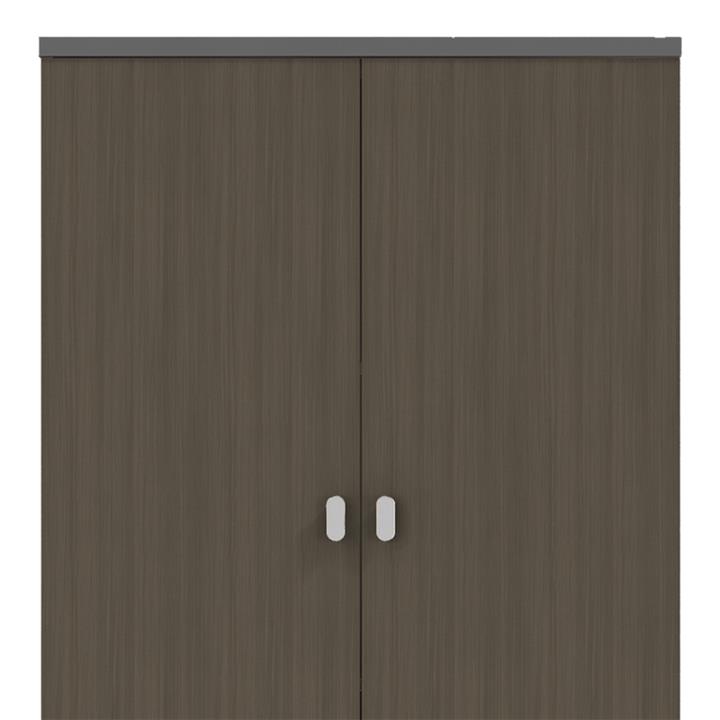 Office bookcase professional Denith pakoworld dark grey-walnut 80x40x200cm