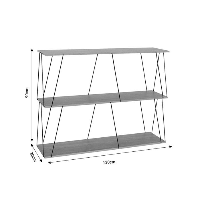 Side table-shelf Tars pakoworld oak-black 120x30x9.cm