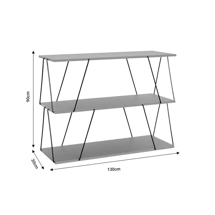 Side table-shelf Tars pakoworld grey-black 120x30x9.cm
