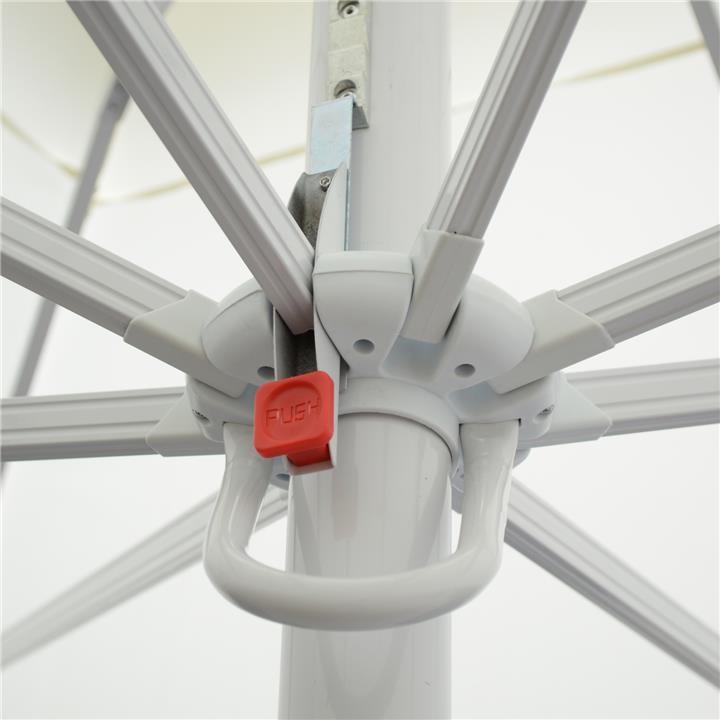 PROFESSIONAL ALUMINUM UMBRELLA HM6007.01 WHITE-ENHANCED VENTILATION-TELESCOPIC-3.5Χ3.5Μ