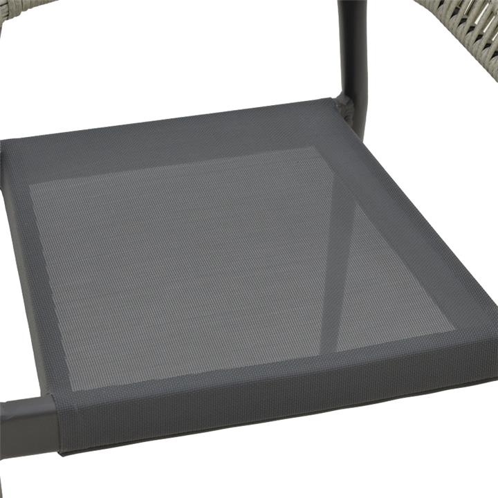 Armchair Elation pakoworld stackable rattan-aluminium dark grey 57x56x78cm