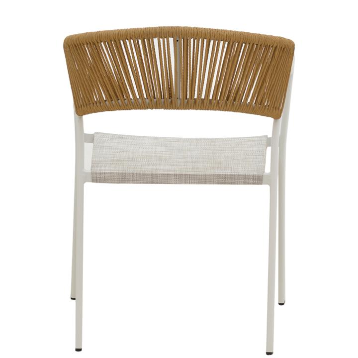 Πολυθρόνα Glisten pakoworld στοιβαζόμενη rattan μπεζ-λευκό 56x62x77εκ