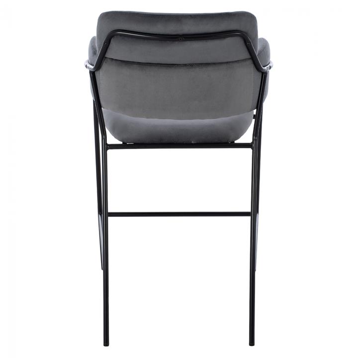 MEDIUM HEIGHT STOOL HM8735.01 GRAY VELVET WITH METAL FRAME 54x58x95Y cm.