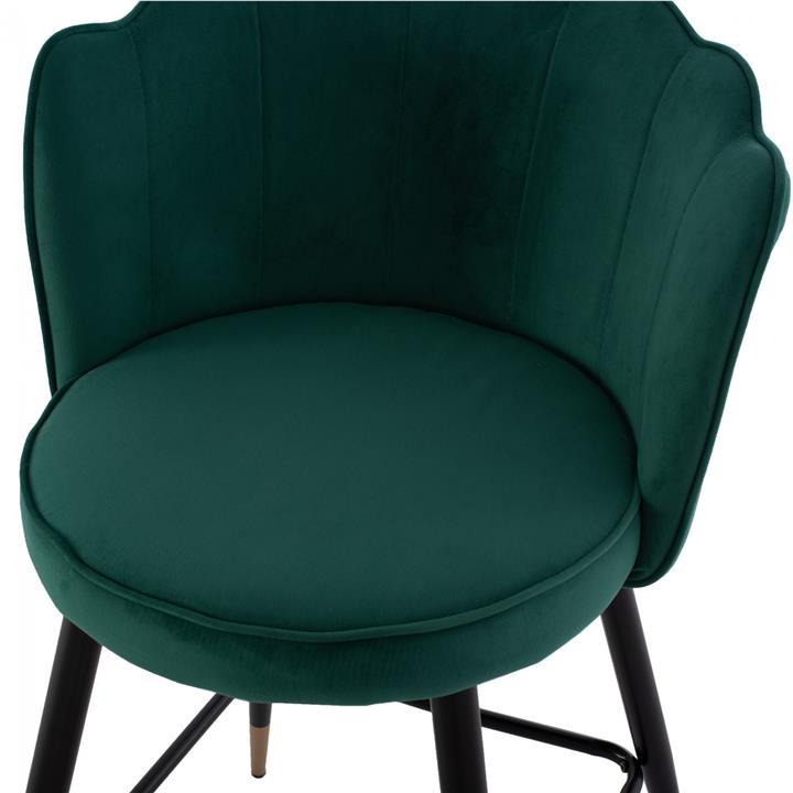 MEDIUM HEIGHT STOOL HM8736.03 VELVET GREEN METAL FRAME 50x50x90 cm.