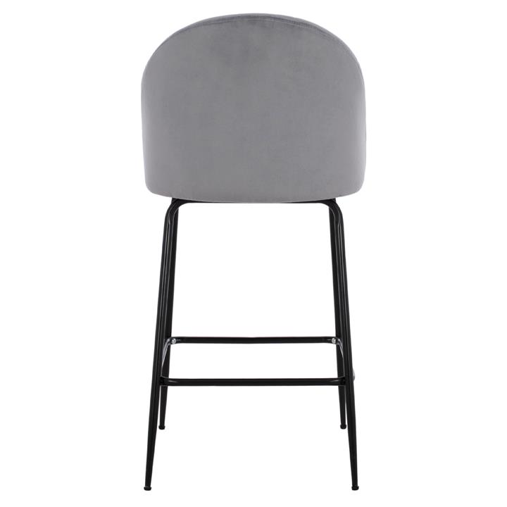 Bar Stool Middle Height HM8732.11 with metallic legs & Velvet Grey 50x56x98 cm.