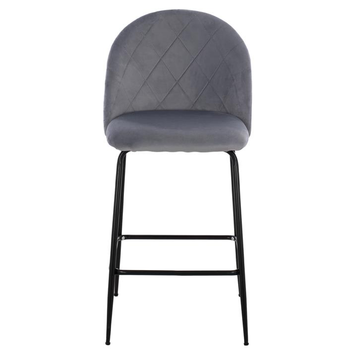 Bar Stool Middle Height HM8732.11 with metallic legs & Velvet Grey 50x56x98 cm.