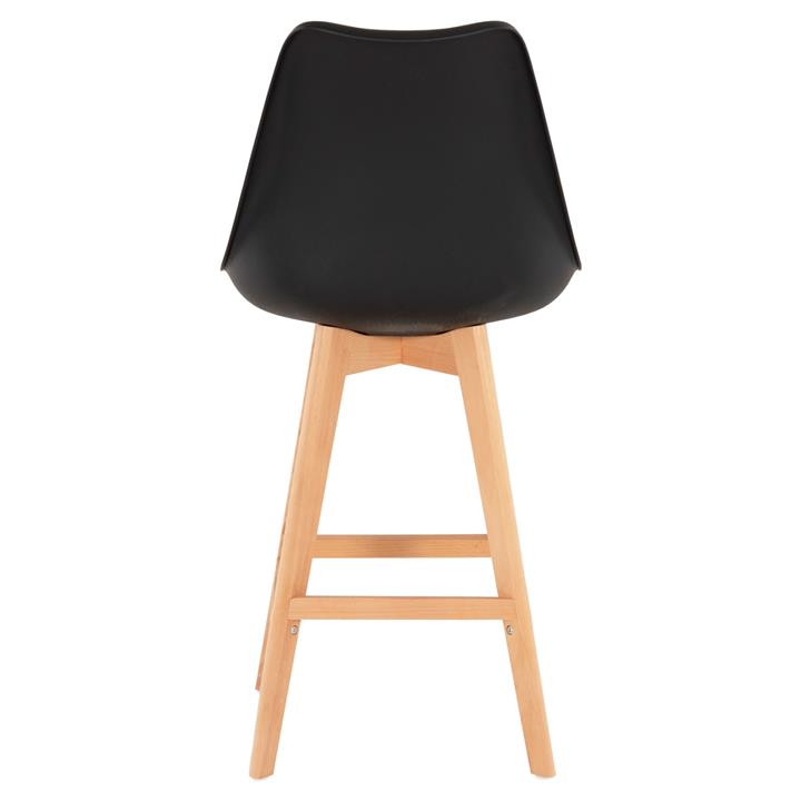 BAR STOOL VEGAS HM8000.22 MEDIUM HEIGHT BLACK POLYPROPYLENE NATURAL BEECH WOOD 47x58x103Hcm.
