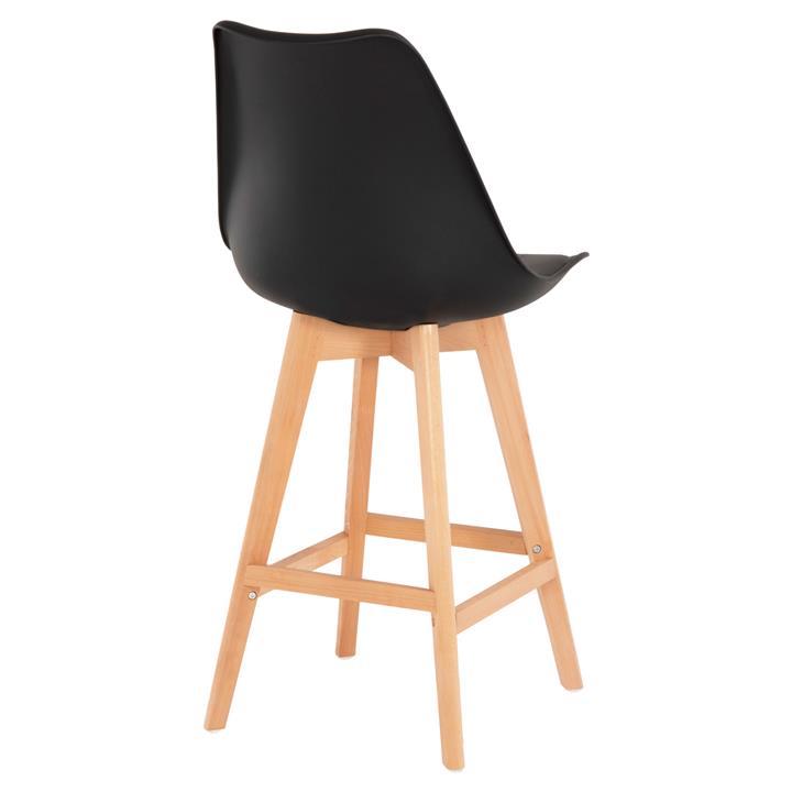 BAR STOOL VEGAS HM8000.22 MEDIUM HEIGHT BLACK POLYPROPYLENE NATURAL BEECH WOOD 47x58x103Hcm.