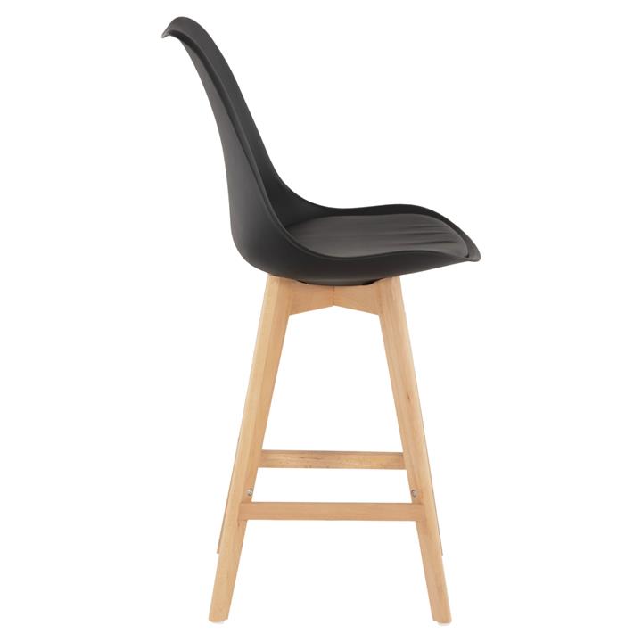 BAR STOOL VEGAS HM8000.22 MEDIUM HEIGHT BLACK POLYPROPYLENE NATURAL BEECH WOOD 47x58x103Hcm.