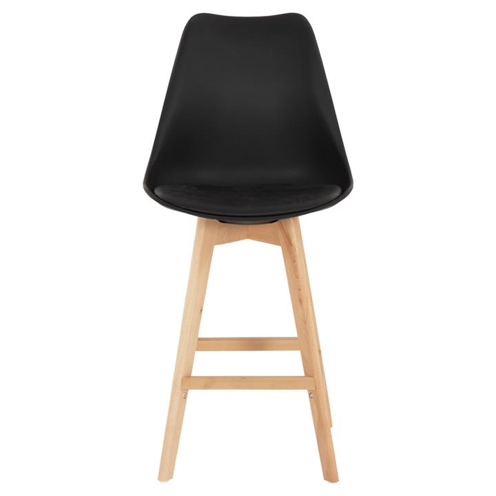 BAR STOOL VEGAS HM8000.22 MEDIUM HEIGHT BLACK POLYPROPYLENE NATURAL BEECH WOOD 47x58x103Hcm.