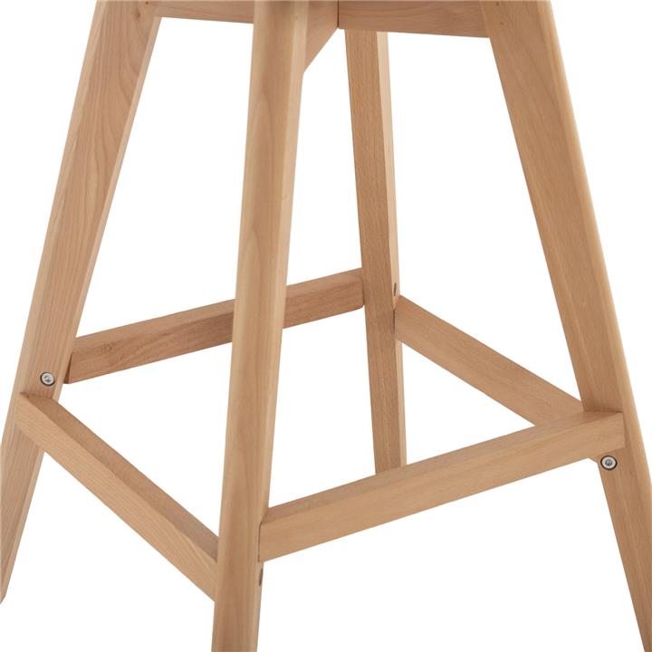 BAR STOOL VEGAS HM8000.55 MEDIUM HEIGHT CAPPUCCINO POLYPROPYLENE NATURAL BEECH WOOD 47x58x103Hcm.