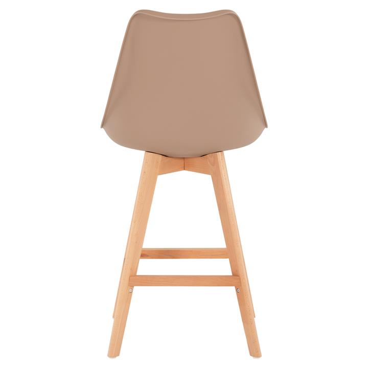 BAR STOOL VEGAS HM8000.55 MEDIUM HEIGHT CAPPUCCINO POLYPROPYLENE NATURAL BEECH WOOD 47x58x103Hcm.