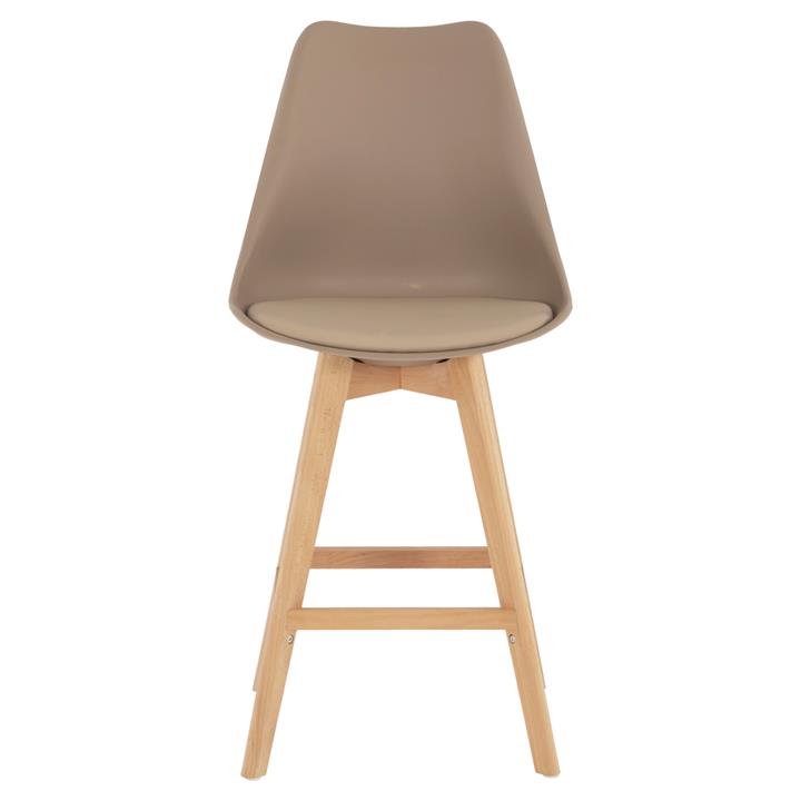 BAR STOOL VEGAS HM8000.55 MEDIUM HEIGHT CAPPUCCINO POLYPROPYLENE NATURAL BEECH WOOD 47x58x103Hcm.