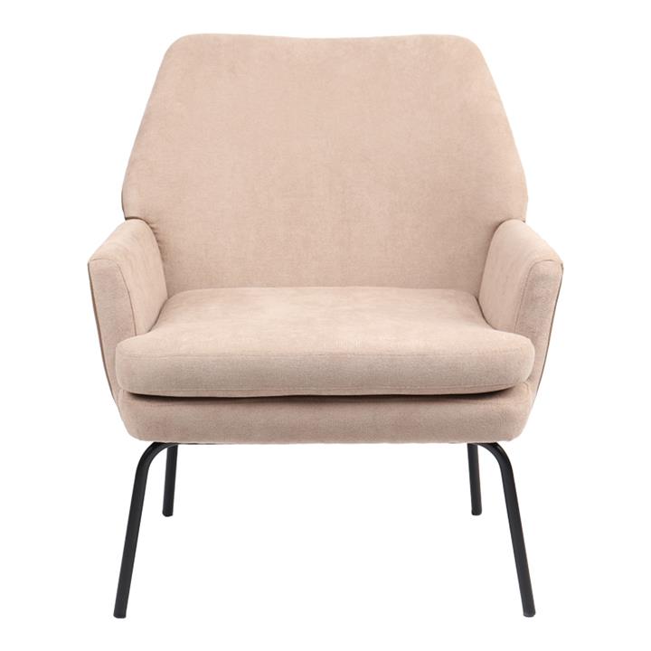 Armchair Kieran pakoworld fabric brown black leg 67x89x86cm