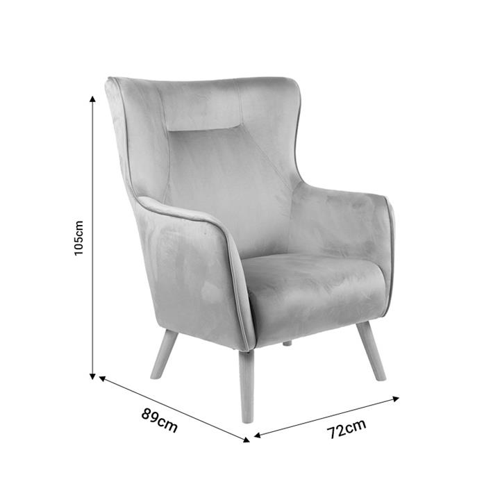 Armchair Insicive pakoworld rotten apple fabric-natural leg 67x89x86cm
