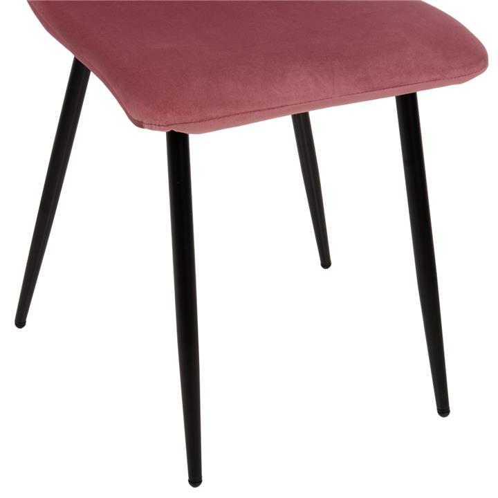 DINING CHAIR LATRELL HM8587.02 DUSTY PINK VELVET & BLACK METAL LEGS 43x54x88Hcm.