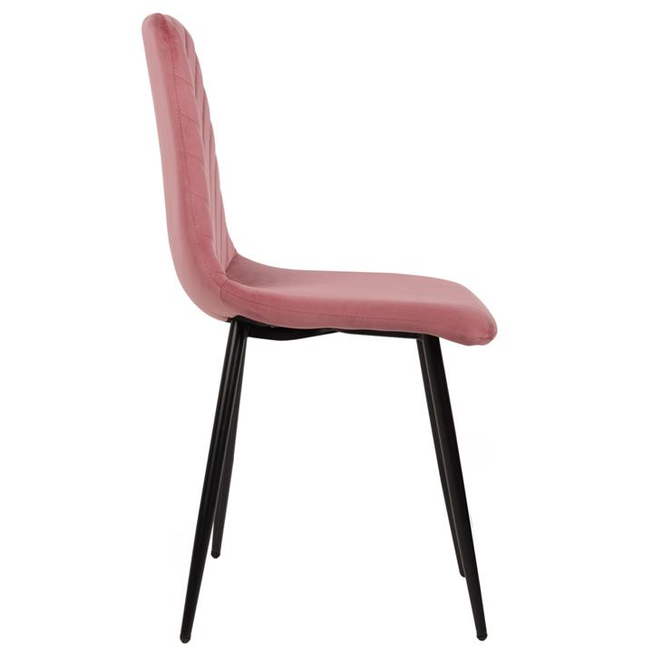DINING CHAIR LATRELL HM8587.02 DUSTY PINK VELVET & BLACK METAL LEGS 43x54x88Hcm.