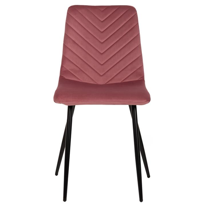 DINING CHAIR LATRELL HM8587.02 DUSTY PINK VELVET & BLACK METAL LEGS 43x54x88Hcm.