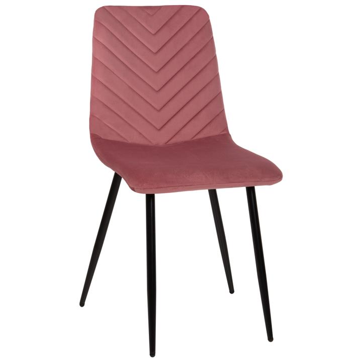 DINING CHAIR LATRELL HM8587.02 DUSTY PINK VELVET & BLACK METAL LEGS 43x54x88Hcm.