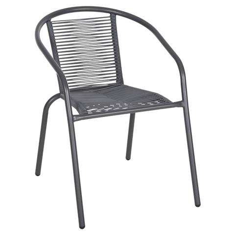ARMCHAIR SWIFTER HM5969.01 METAL IN GREY-SYNTHETIC RATTAN IN GREY 54x61x75Hcm.