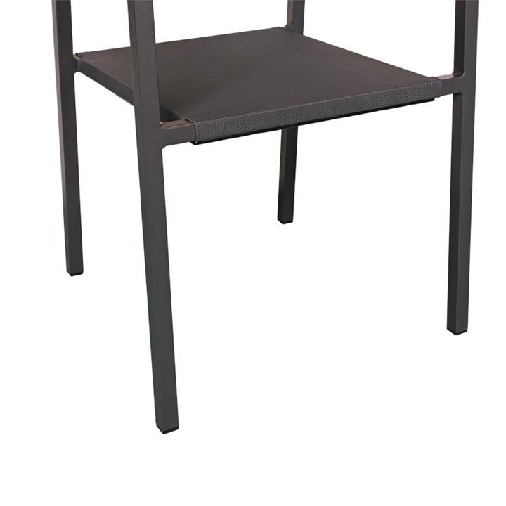 Aluminum armchair Savor pakoworld stackable anthracite frame-textilene natural rattan 55x58x63cm