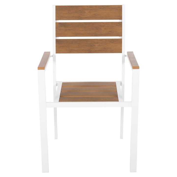 ALUMINUM ARMCHAIR SAGA HM5981.01 WHITE-POLYWOOD IN  NATURAL 55x55x86Hcm.
