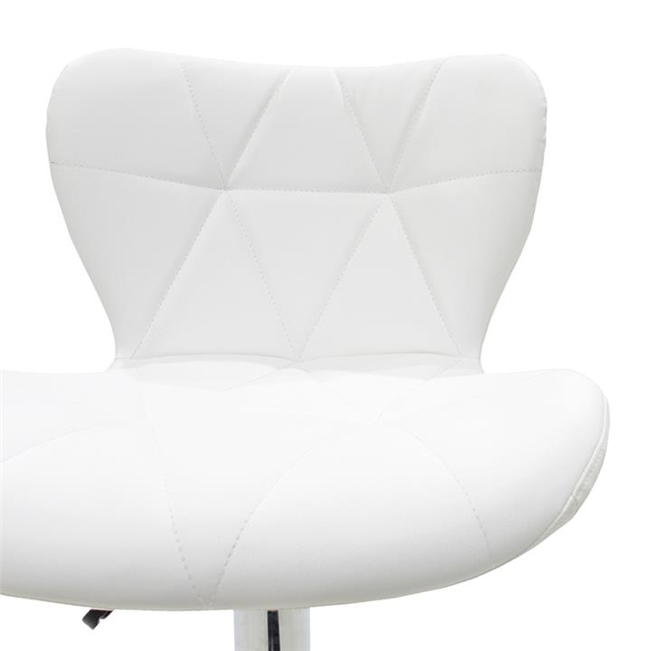 Bar stool Coozy pakoworld adjustable height chrome metal with PVC in white