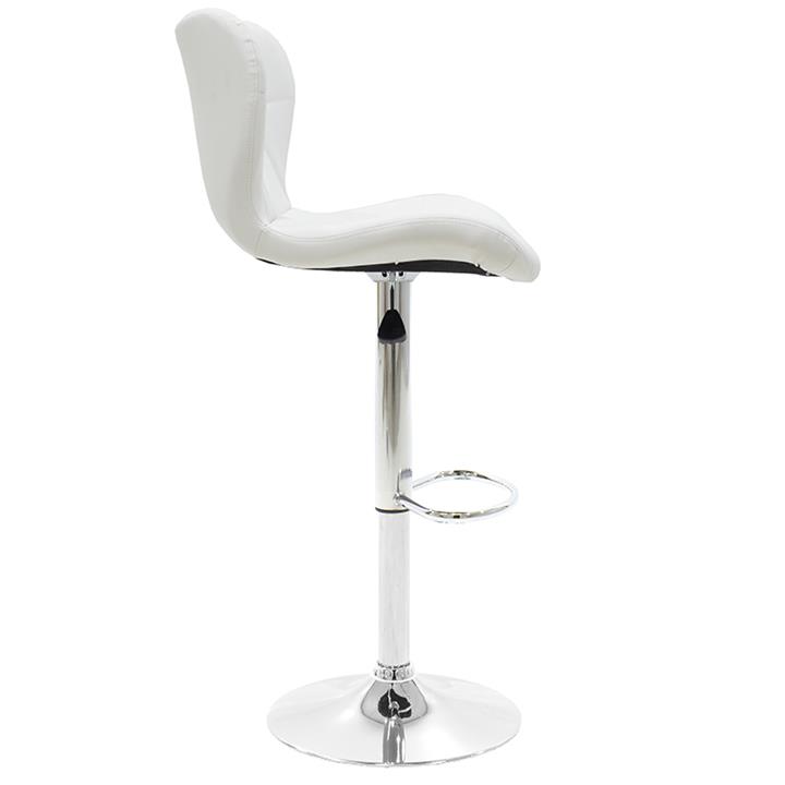 Bar stool Coozy pakoworld adjustable height chrome metal with PVC in white