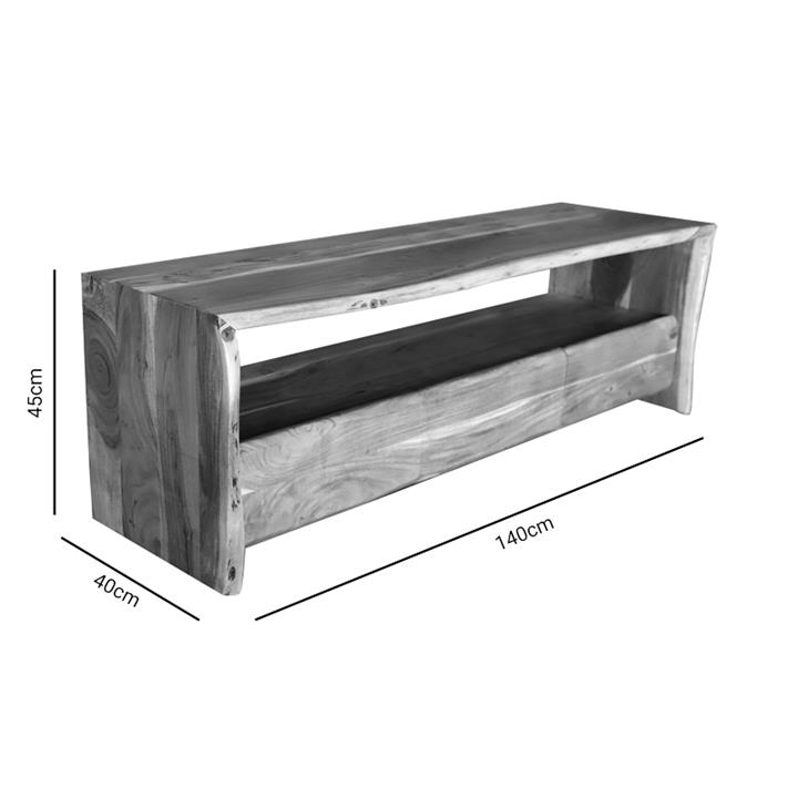 Tv stand Konna pakoworld masif acacia wood walnut 140x40x45cm