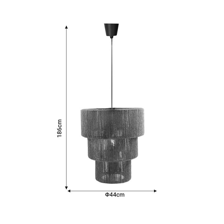 Ceiling light Populy Inart E27 brown paper rope D44x186cm