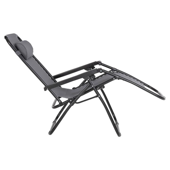 ARMCHAIR RELAX COMPANION HM5095.11 GREY TEXTILENE-BLACK METAL 67x145x110Hcm.