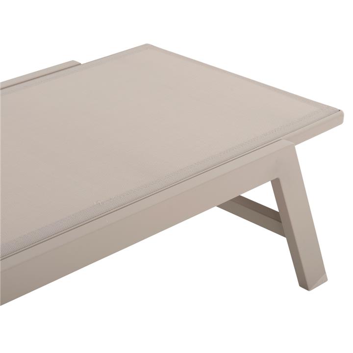 ALUMINUM SUNBED RABIA HM5982.04 CHAMPAGNE COLOR FRAME & TEXTILENE 191,5x55,5x89,5Hcm.