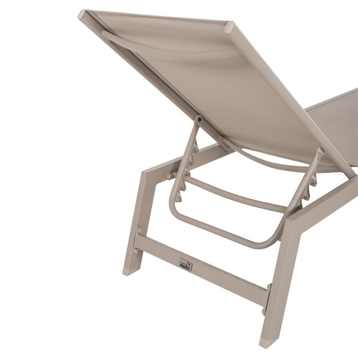 ALUMINUM SUNBED RABIA HM5982.04 CHAMPAGNE COLOR FRAME & TEXTILENE 191,5x55,5x89,5Hcm.