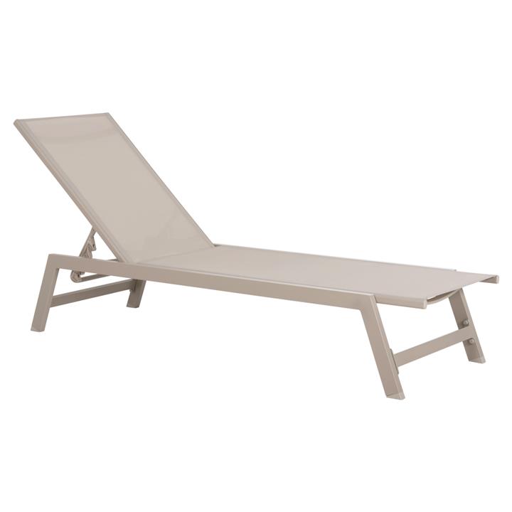 ALUMINUM SUNBED RABIA HM5982.04 CHAMPAGNE COLOR FRAME & TEXTILENE 191,5x55,5x89,5Hcm.