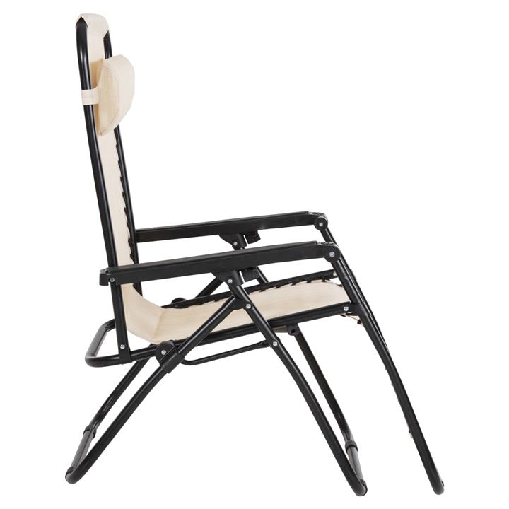 ARMCHAIR RELAX COMPANION HM5095.12 BEIGE TEXTILENE-BLACK METAL 67x145x110Hcm.