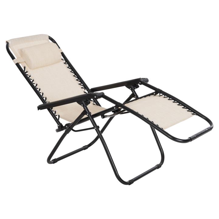 ARMCHAIR RELAX COMPANION HM5095.12 BEIGE TEXTILENE-BLACK METAL 67x145x110Hcm.