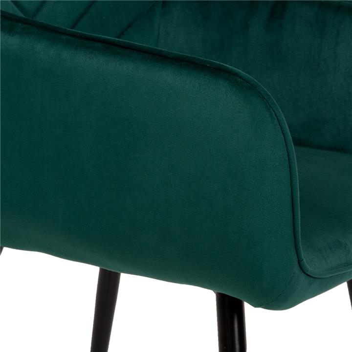 ARMCHAIR LATRELL HM8582.03 CYPRESS GREEN VELVET & BLACK METAL LEGS 55x57x84Hcm.