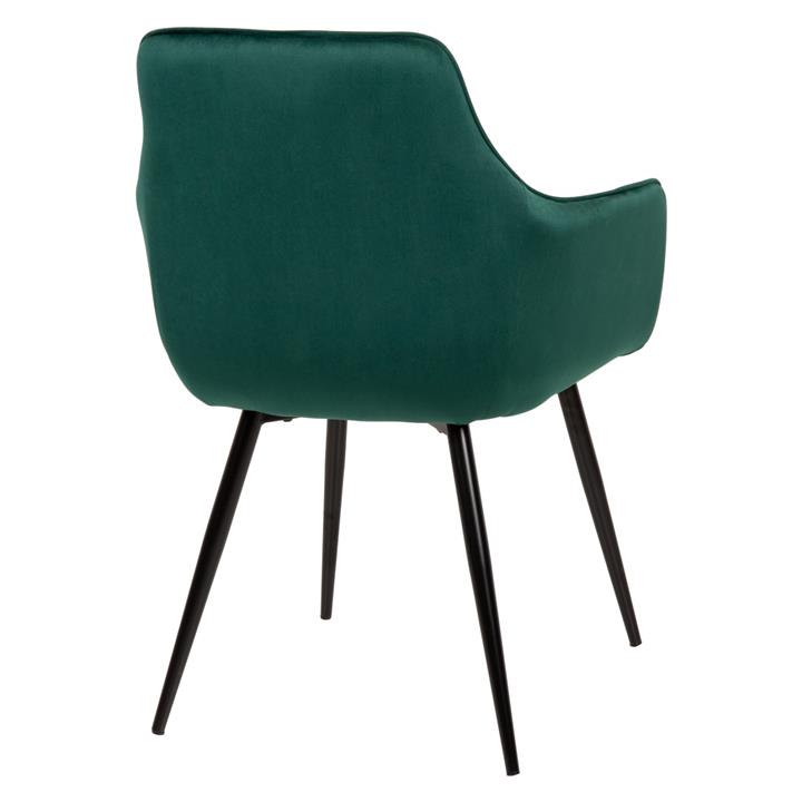 ARMCHAIR LATRELL HM8582.03 CYPRESS GREEN VELVET & BLACK METAL LEGS 55x57x84Hcm.