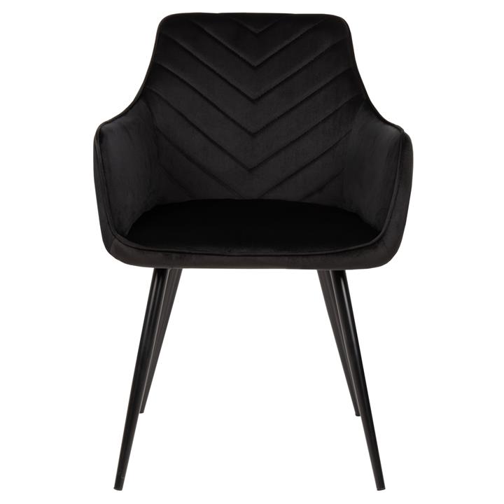 ARMCHAIR LATRELL HM8582.04 BLACK VELVET & BLACK METAL LEGS 55x57x84Hcm.