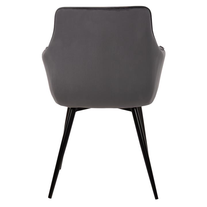 ARMCHAIR LATRELL HM8582.01 GREY VELVET & BLACK METAL LEGS 55x57x84Hcm.