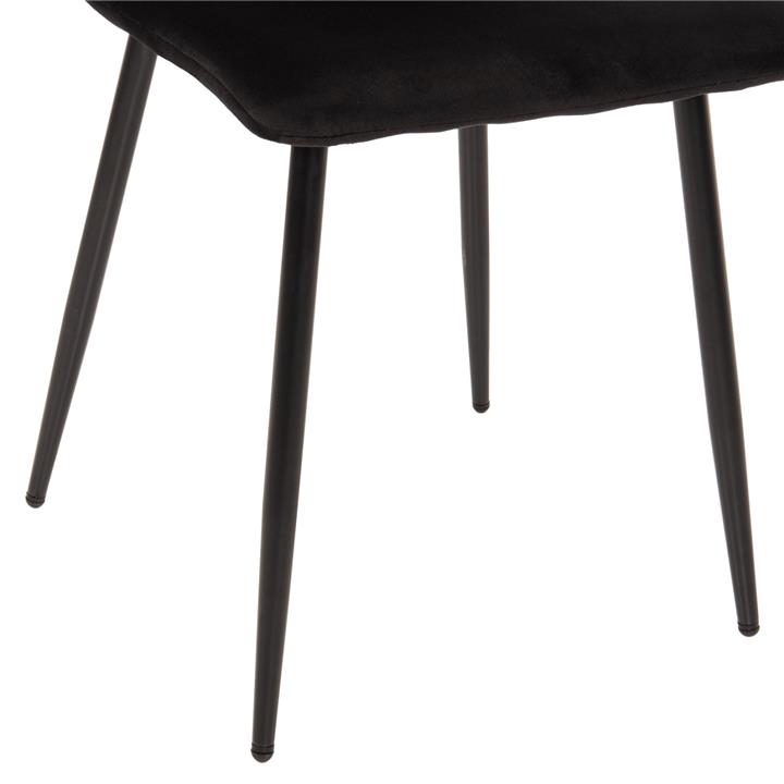 DINING CHAIR LATRELL HM8587.04 BLACK VELVET & BLACK METAL LEGS 43x54x88Hcm.
