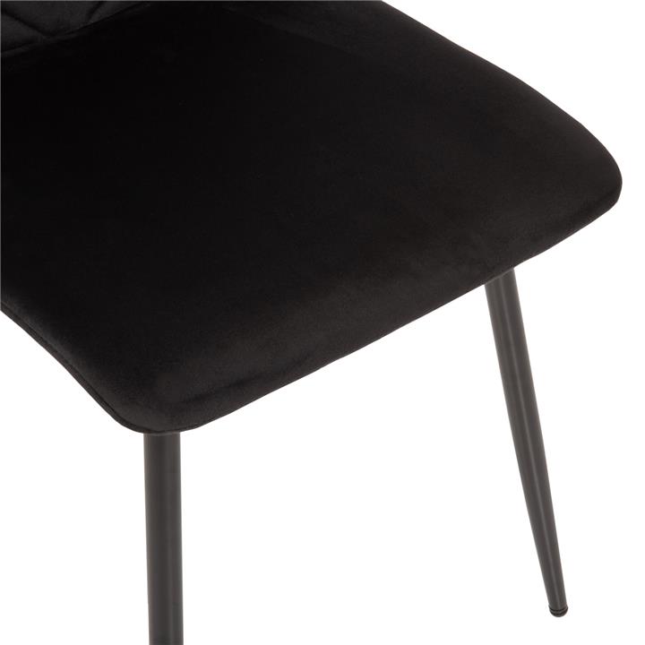 DINING CHAIR LATRELL HM8587.04 BLACK VELVET & BLACK METAL LEGS 43x54x88Hcm.
