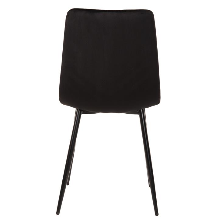 DINING CHAIR LATRELL HM8587.04 BLACK VELVET & BLACK METAL LEGS 43x54x88Hcm.