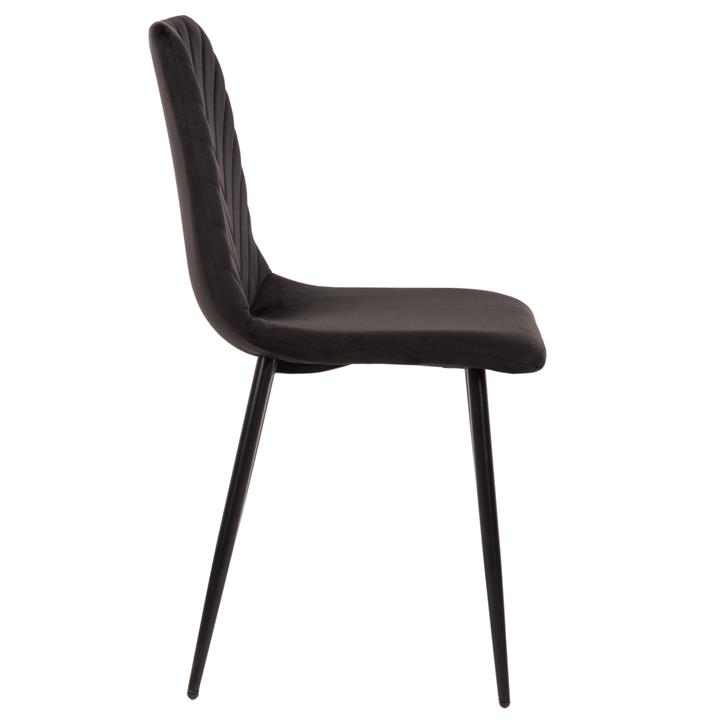 DINING CHAIR LATRELL HM8587.04 BLACK VELVET & BLACK METAL LEGS 43x54x88Hcm.