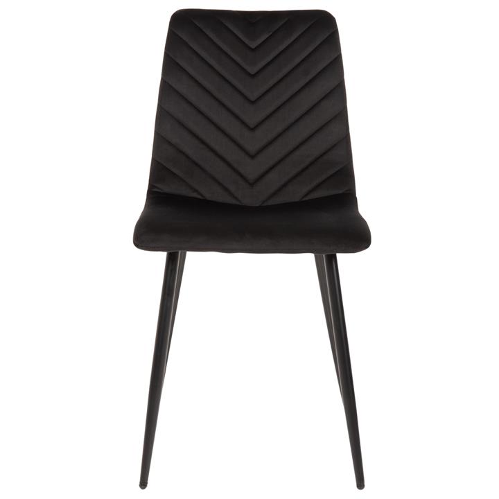 DINING CHAIR LATRELL HM8587.04 BLACK VELVET & BLACK METAL LEGS 43x54x88Hcm.