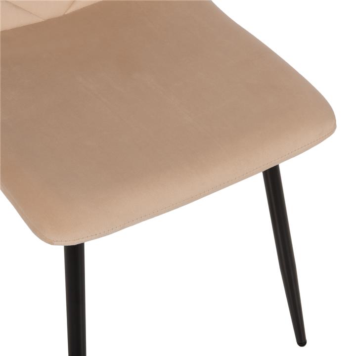 DINING CHAIR LATRELL HM8587.05 ECRU VELVET & BLACK METAL LEGS 43x54x88Hcm.