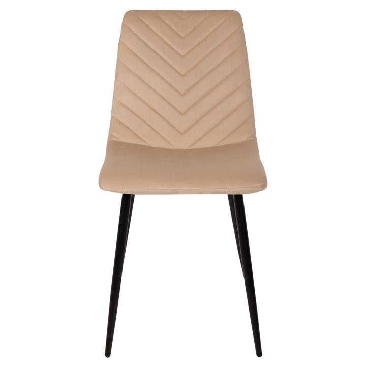 DINING CHAIR LATRELL HM8587.05 ECRU VELVET & BLACK METAL LEGS 43x54x88Hcm.