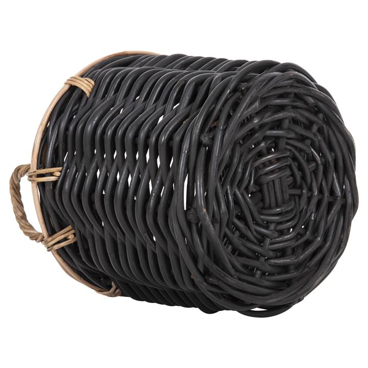 FLOOR BASKETS 2PCS POTTS HM4379 CL RATTAN IN BLACK&NATURAL Φ61+Φ45cm.